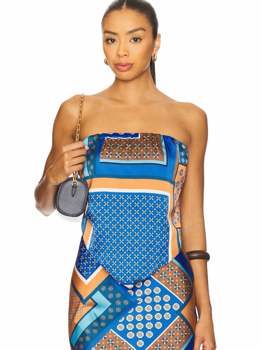 MISA Los Angeles Mae Top in Tile Patchwork
